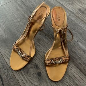 Gold Gucci Heels